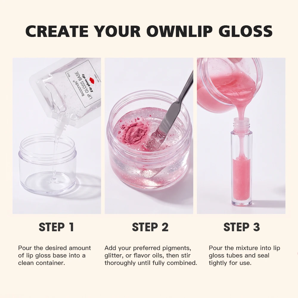 DANCHEL 100ml DIY Lipgloss-Basis Klar Glänzend mit Vitamin E Pflegend Mehrzweck Handgemachtes Lippen-Make-up Rohmaterial – Detail 6