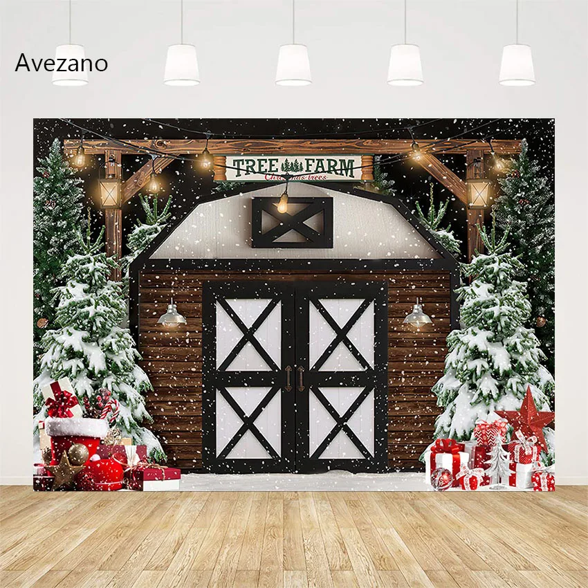 

Christmas Backdrops Snowflake Pine Tree Farm Wooden Warehouse Kids Portrait Photography Background Decoration Photo Studio Props