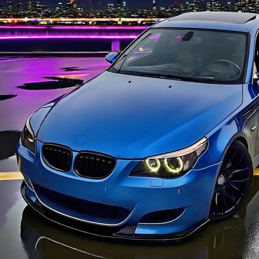 

3 шт. автомобильный передний бампер, разделитель губ для BMW E60 E61 M5 2005 2006 2007 2008 2009 2010 Gloos, черный диффузор, спойлер, защита кузова, комплекты