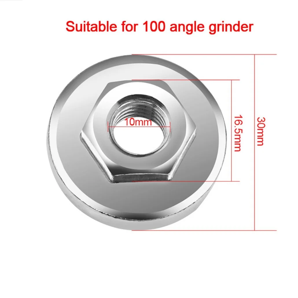 M10 Angle Grinder Hexagon Flange Nut Quick Release Locking Set Tool For 100 125 Type Thread Inner Outer Flange