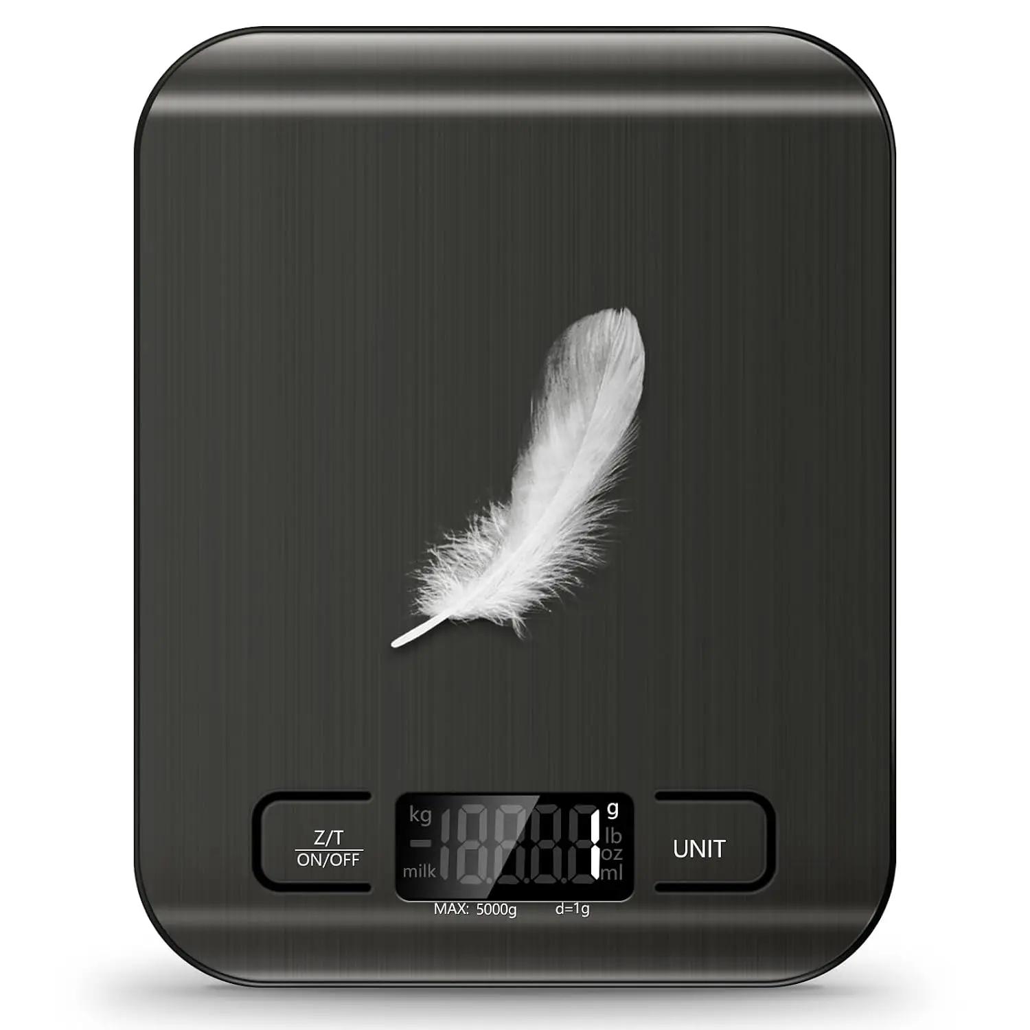 Digital Food Scale, 11lb/0.05oz Precision, 6 Units, Tare & LCD Display, Stainless Steel for Baking, Cooking, Dieting