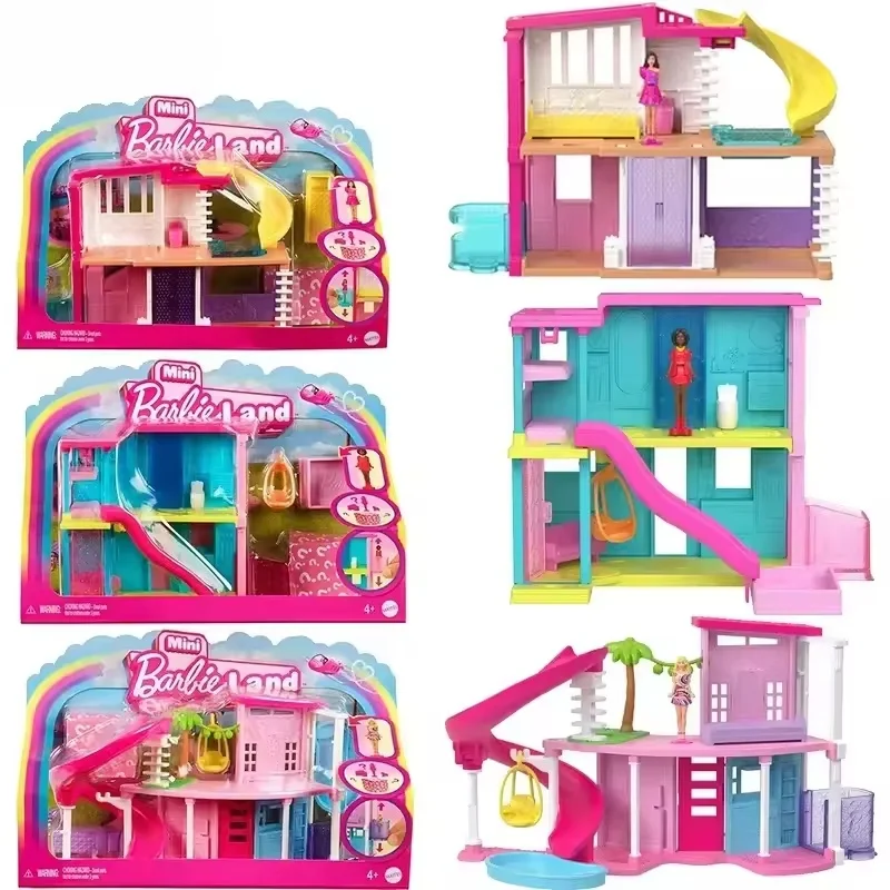 in stock Original HYF44 Mini Barbi e Mansion - Minimalist Vacation Style Set Diy Accessories Dream House Toys fans Birthday gift view 6