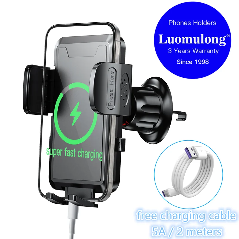 

3 years Warranty Car Phone Holder Mount Air Vent Mount Clip for Car Hands Easy Clamp Cradle Fit All 4" to 7" Phone free cable