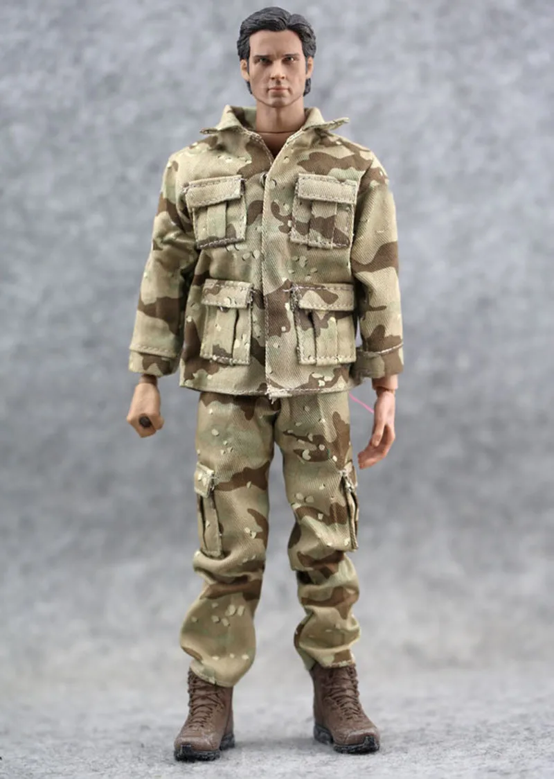 1/6 Mannelijke Soldaat Tactical Pakken Outdoor Cargo Broek Camouflage Militaire Tactische Knie Pad Hoed Tas Voor 12 Inch Action Figure