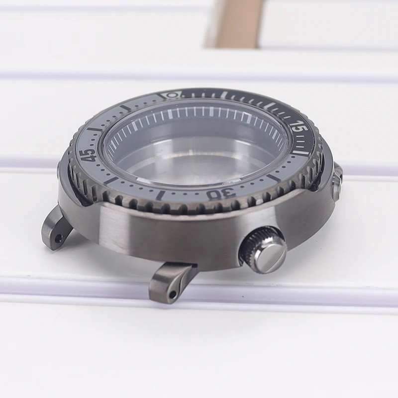 43.00mm Tuna Canned Mod Watch Case Fits Seiko nh34 nh35 nh36 nh38 Movement 20ATM Waterproof Transparent Men Diving 28.5mm Dial