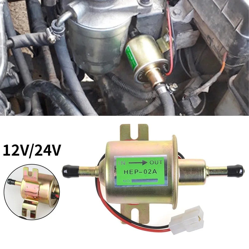 12V 24V Electric Fuel Pump Low Pressure Bolt Fixing Wire Diesel Petrol For Car Carburetor Motorcycle ATV HEP-02A