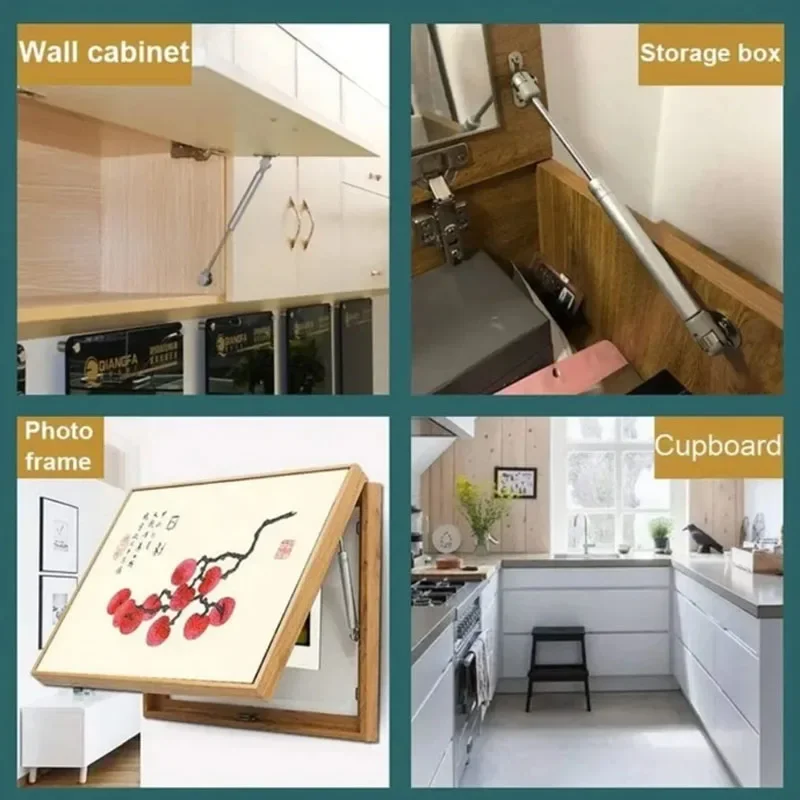 Bisagra hidráulica para armario de cocina, 1/2 Uds., soportes de Gas para puerta de elevación de gabinete, 100N/10KG, soporte para tapa de resorte de Gas, accesorios de Gas, amortiguadores