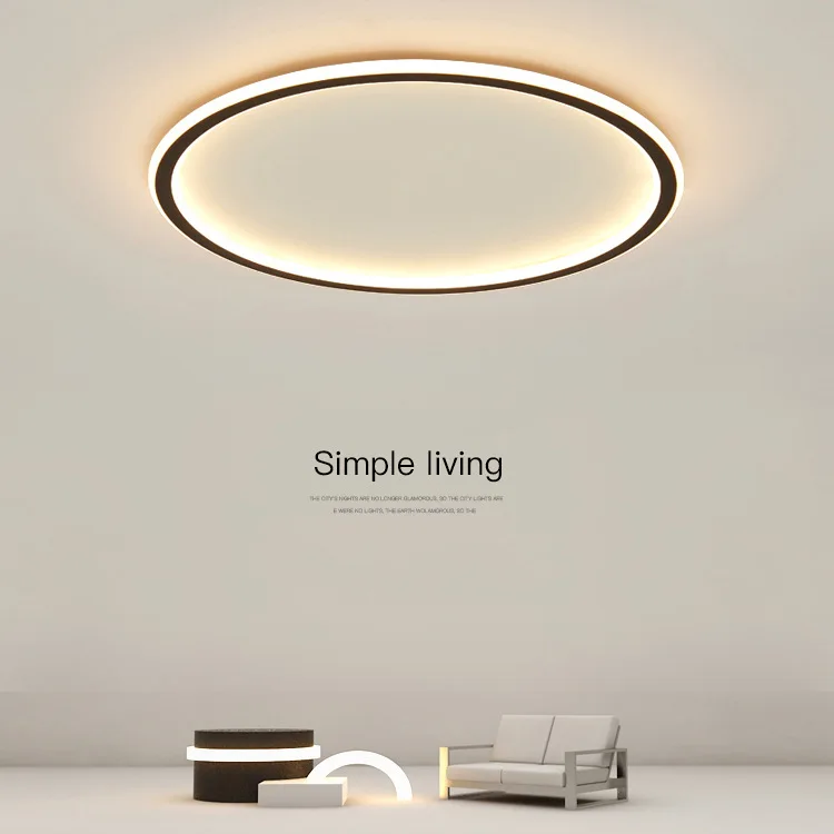 Luces de techo Led modernas para dormitorio, lámpara de techo Simple, redonda, montada en hierro, Vestíbulo regulable, balcón, estudio, Luminarias de iluminación interior