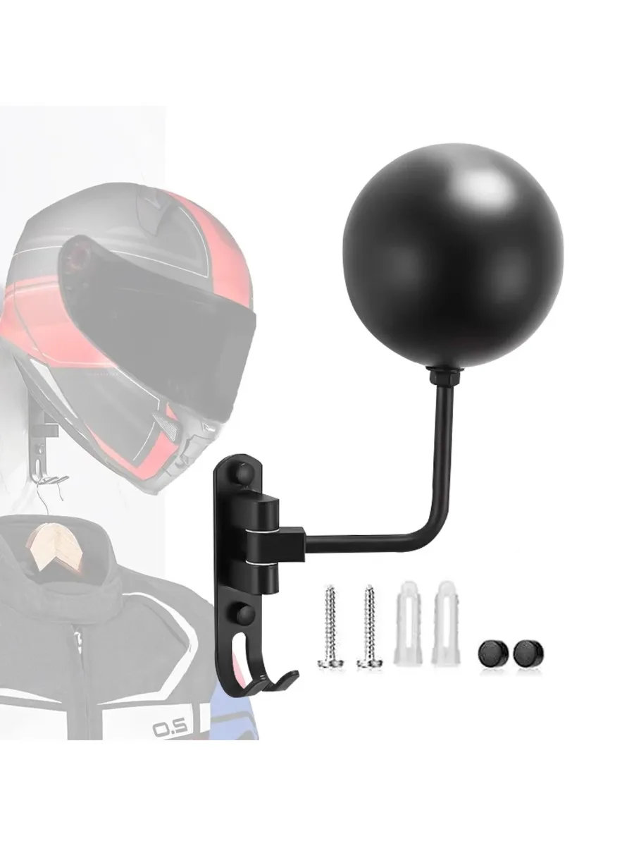 AliExpress NONE 180° Rotating Wall Mounted Helmet Rack Kit for Motorcycle Bicycle Rugby Helmet Hat Coat Bag Display Storage Accessories