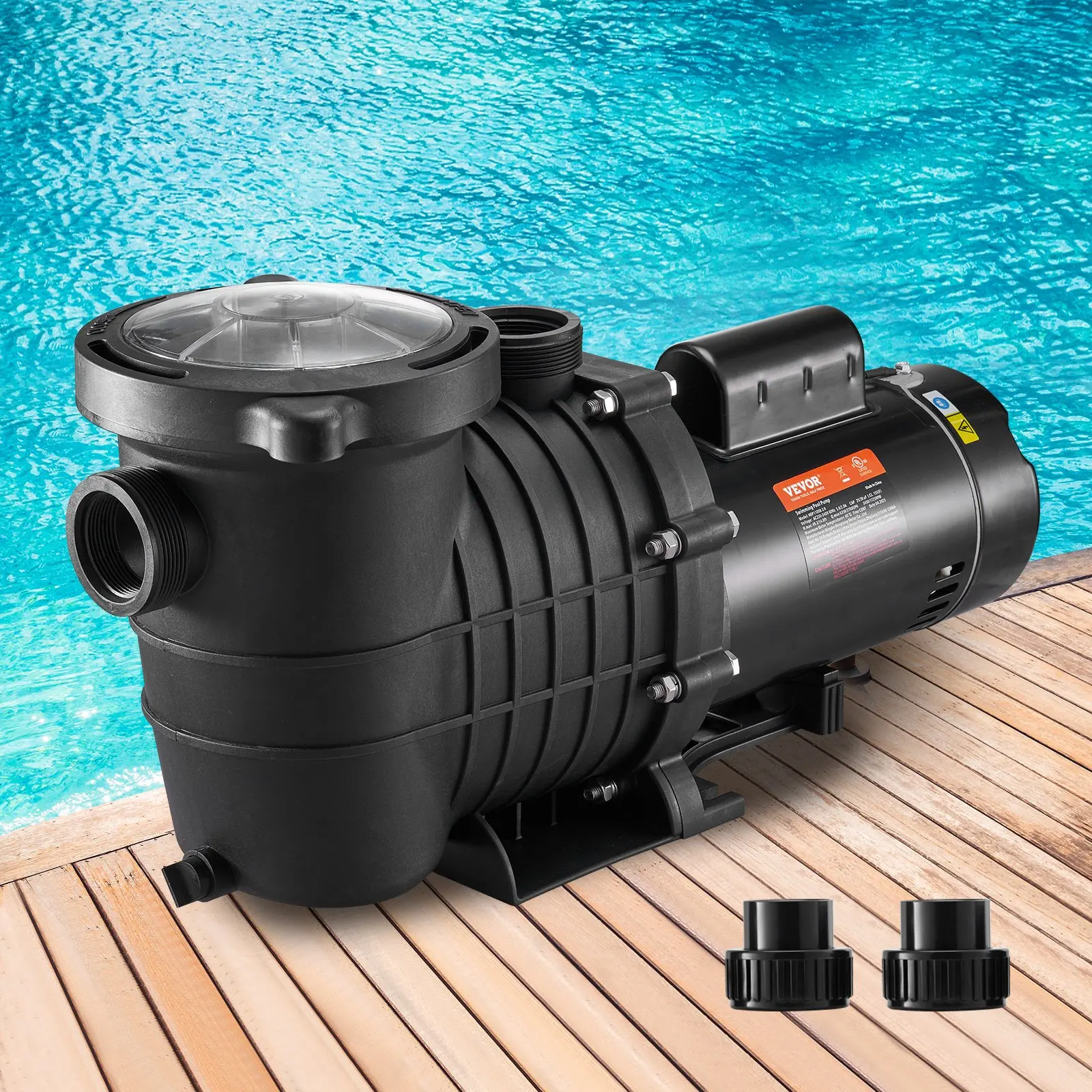 PoolPump 1.5HP 230V, pompe a doppia velocità variabile 1100W per piscina fuori terra, cestello filtro filtro, 5400 GPH max. Flusso, Energia
