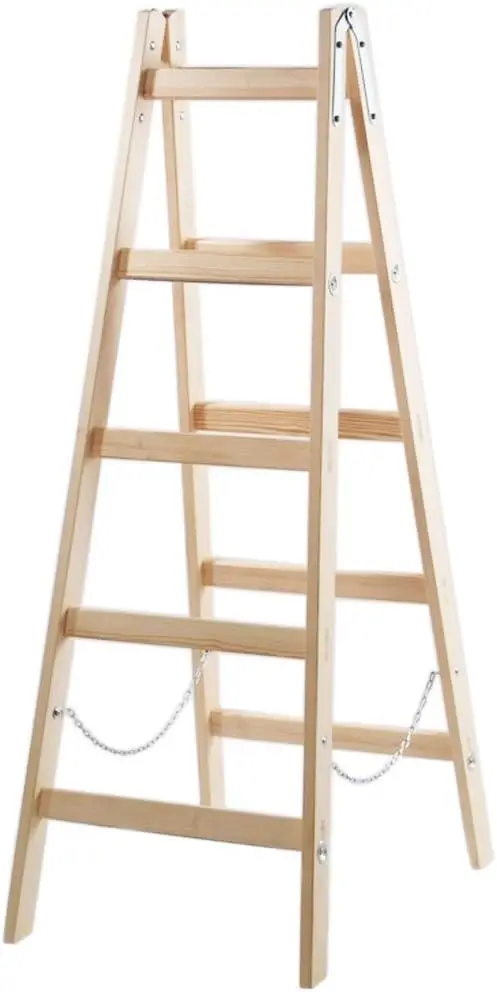 Leiter Doppelstufenleiter Malerleiter Elektrikerleiter Stehleiter Holzleiter (5 Stufen) 1,55m