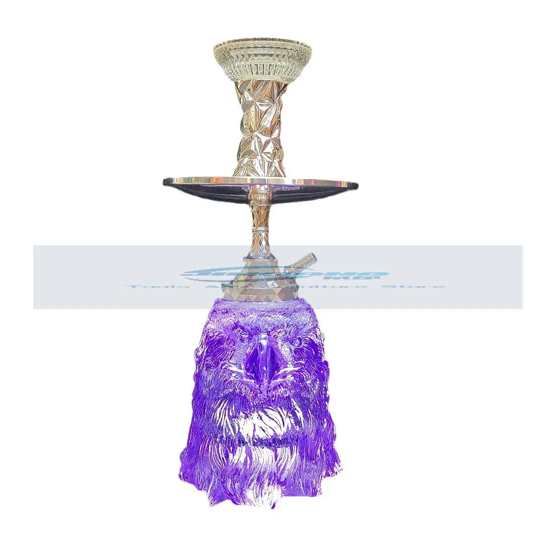 

Shisha crystal eagle head luminous modeling process resin creative hookak cigarette pot