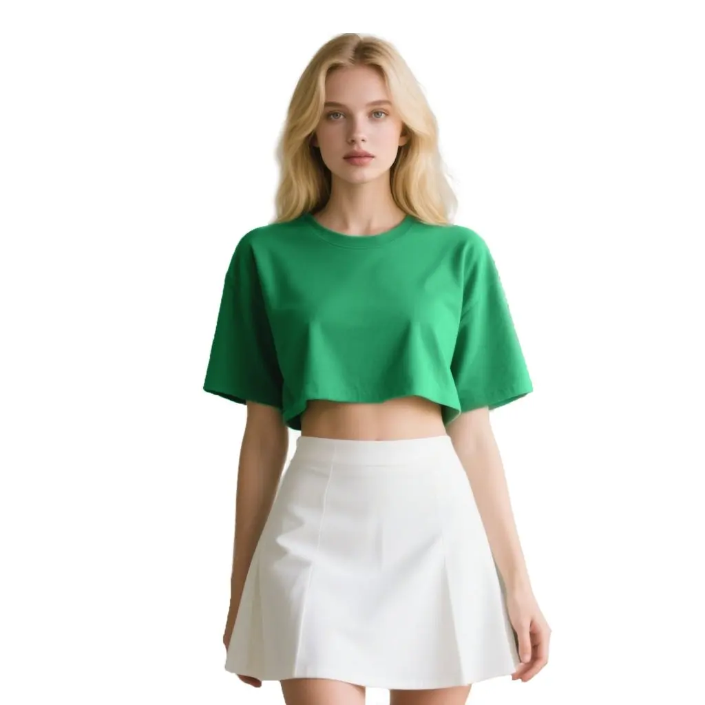 

Trendy Brand Women's Short-Sleeved T-Shirt European Size Ins Pure Cotton Sexy Outfit Exposed Navel Printed Logo