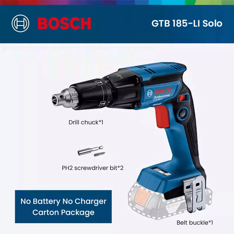 

Bosch GTB 185-Li Cordless Drywall Screwdriver Depth Setting 18V Brushless Staple Nail Guns Professionl Power Tool Without Gma55