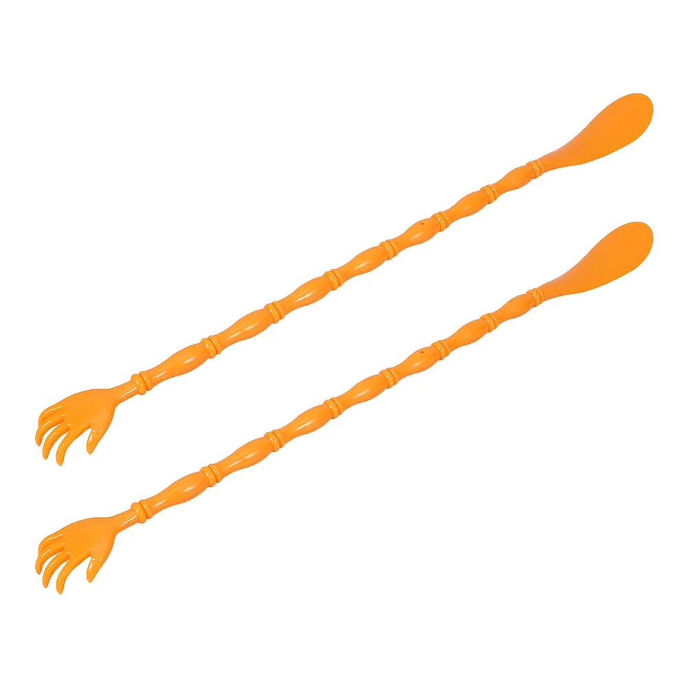 2 pezzi grattaschiena lungo calzascarpe in plastica bifacciale multifunzionale manico lungo aiutante per scarpe grattaschiena portatile