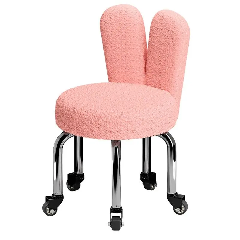 ‌Swivel Caster Stool with Backrest - Compact Adjustable Height Rolling Foot Rest, Multifunctional Stool for Kids & Home Use