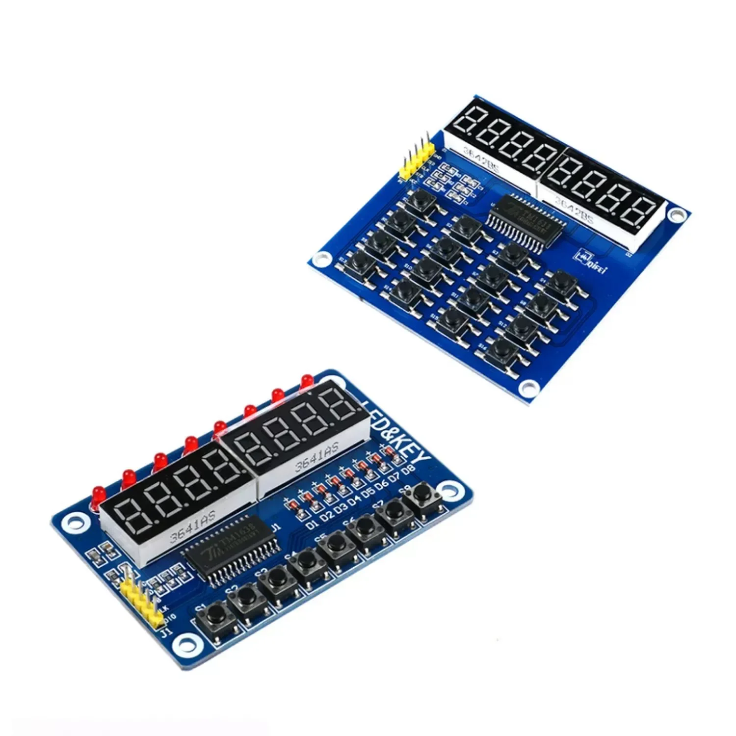 2pcs  8-key/16 key LED keyboard scanning and display module TM1638 3-wire control 8-bit digital tube microcontroller