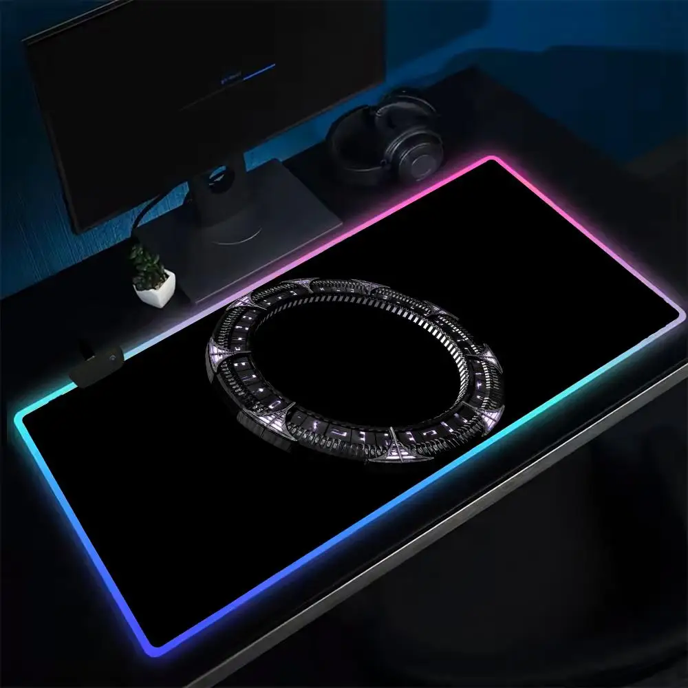 Super Stargate Mouse Pad Anime Gaming Mouse Pad LED Table Pads Backlit Rubber Desktop XXL Mousepad RGB Desk Mats