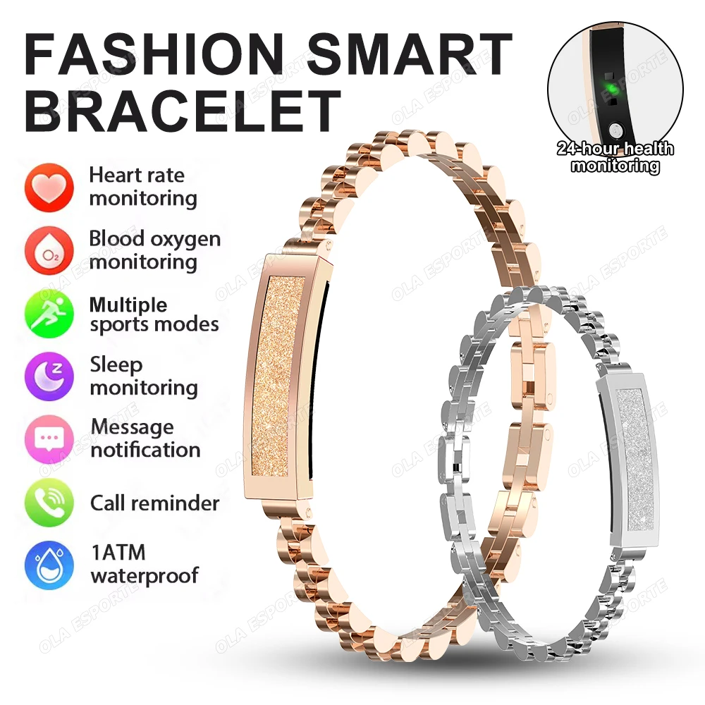 

Новый модный умный браслет, водостойкий фитнес-трекер для спорта на открытом воздухе, мониторинг сердечного ритма сна, женский умный браслет, шагомер