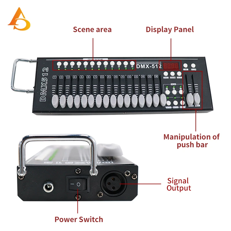 Imagem -03 - Disco dj Dmx Controller Console Controladores de Luz de Palco para Dmx Luz Beam Wash Iluminação 51216