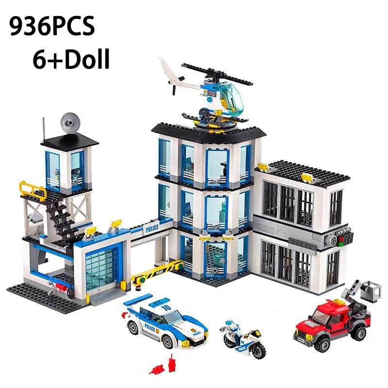 City Police Station Guard Building Blocks 60141 Helicopter Car SWAT Prison Figures Bricks Educational Toys Gift For Children Boy