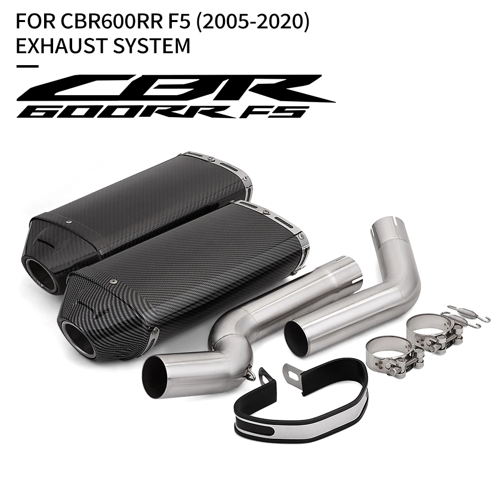 For CBR600RR F5 2005-2020 CBR1000RR 2004-2007 Motorcycle Exhaust Escape Modified Mid Link Pipe Carbon Muffler