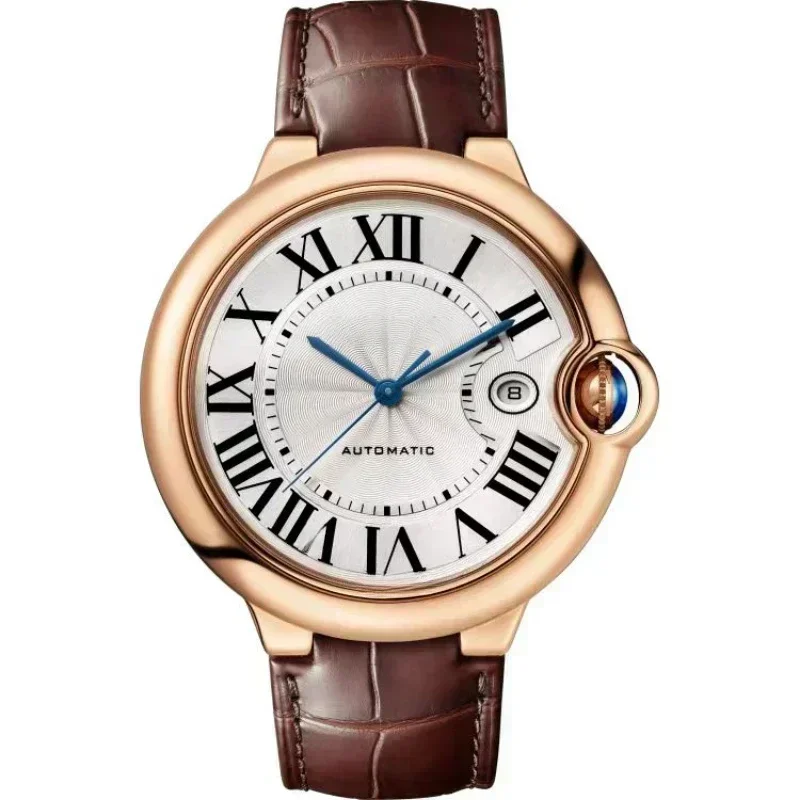 نمط جديد 2025 KDR 42mm سلسلة البالون الأزرق الكلاسيكي أعلى حركة ميكانيكية أوتوماتيكية بالكامل ساعة رجالية فاخرة