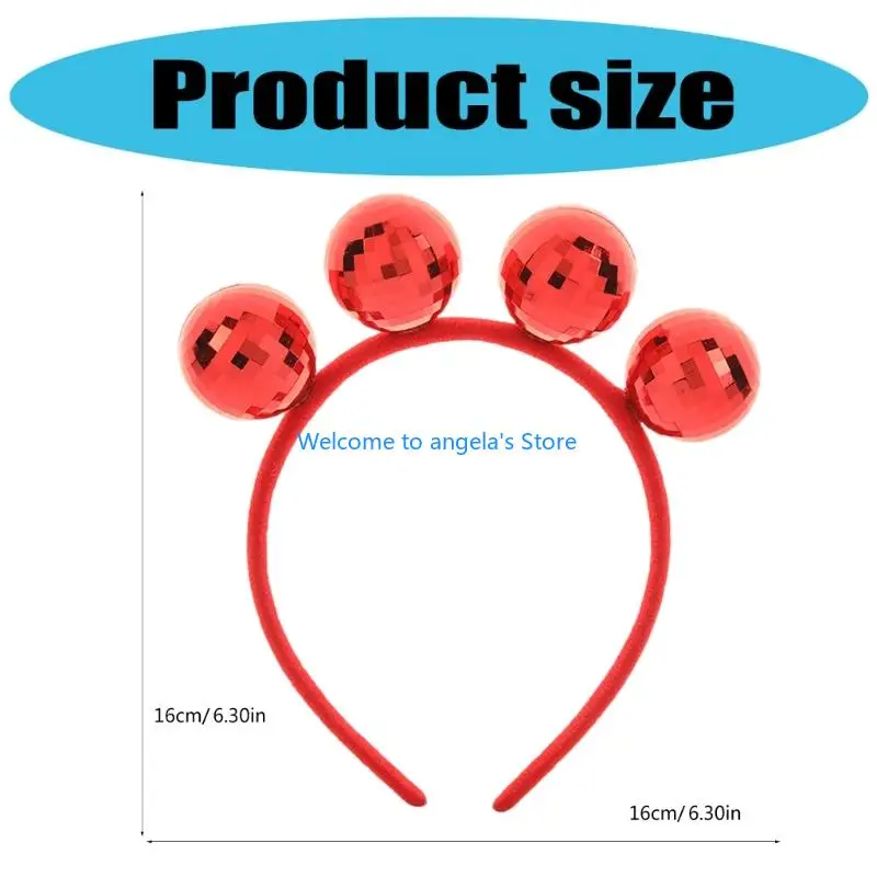 X4YC 1970s خمر ديسكو ملابس ديسكو الكرة عقال سباركلي إكسسوارات الشعر ديسكو الكرة عقال هيرباند للأطفال هدايا