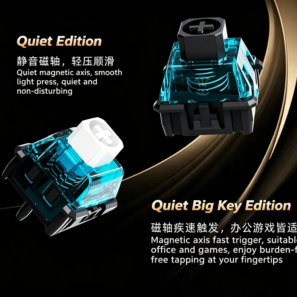 OFF STUDIO X TNT Six Realms Magnetic Switch HIFI Linear Silent Pro 0.001mm Esports Level Magnetic Gaming Keyboard Mute Switches