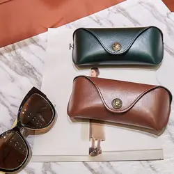 Estuche Retro de cuero para gafas de sol para mujer, caja portátil de moda, accesorios