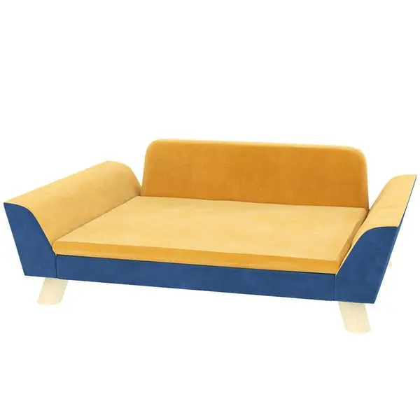 

Диван-кровать для собак для маленьких собак с мягкой подушкой, моющийся чехол и нескользящие подушечки для ног, оранжевый