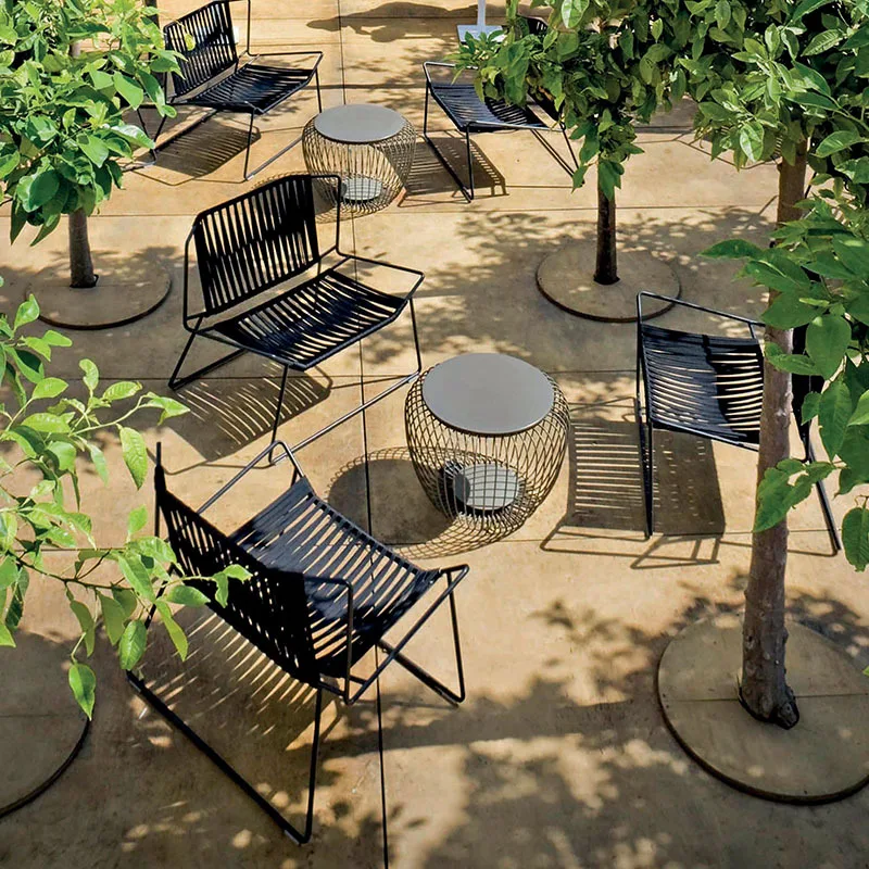 Outdoor leisure bar chair bar table Nordic simple modern creative rope designer bar home stay open-air high chair