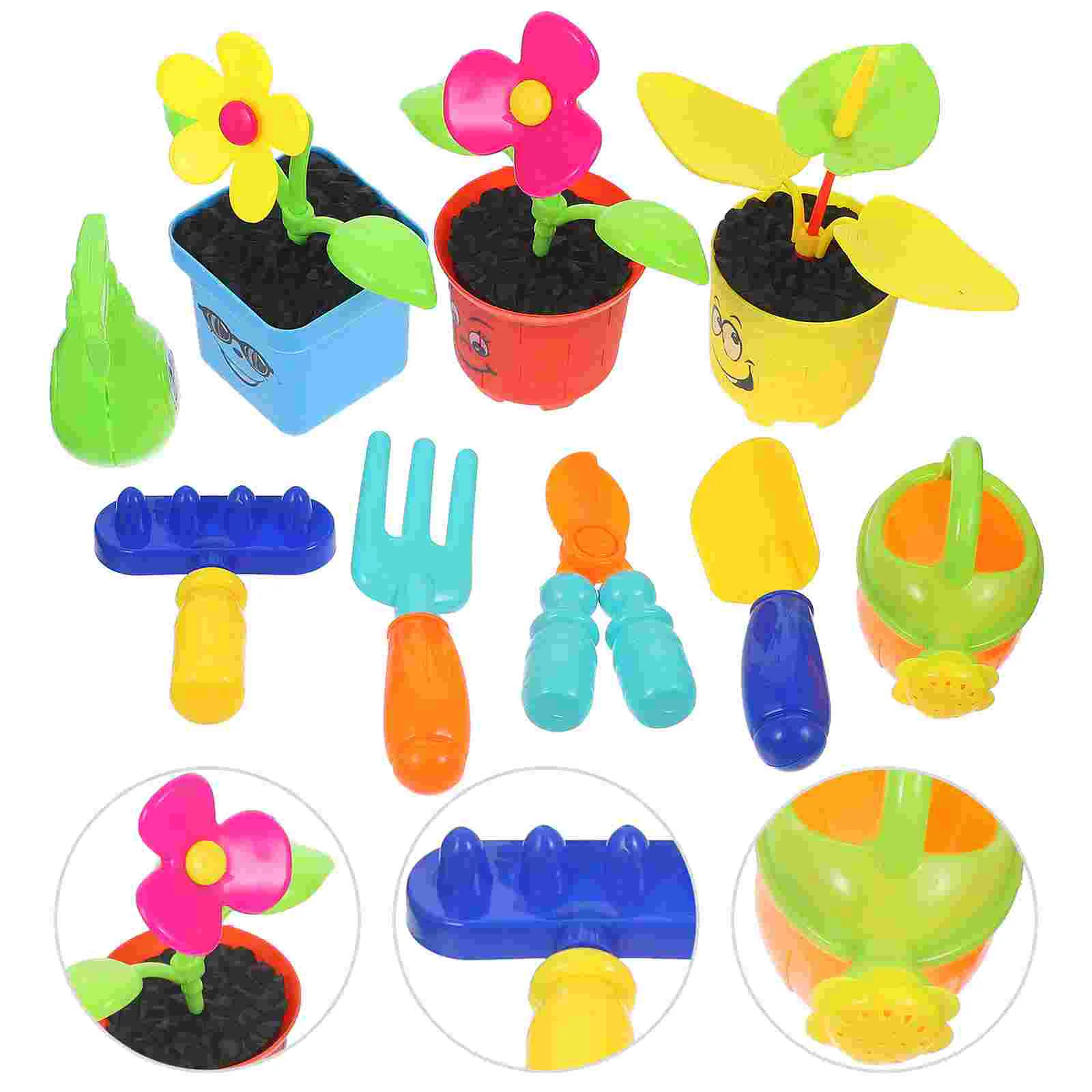 Flor brinquedo brinquedos educativos criança pequeno jardineiro crianças kit de ferramentas de plantio arranjo pai-filho