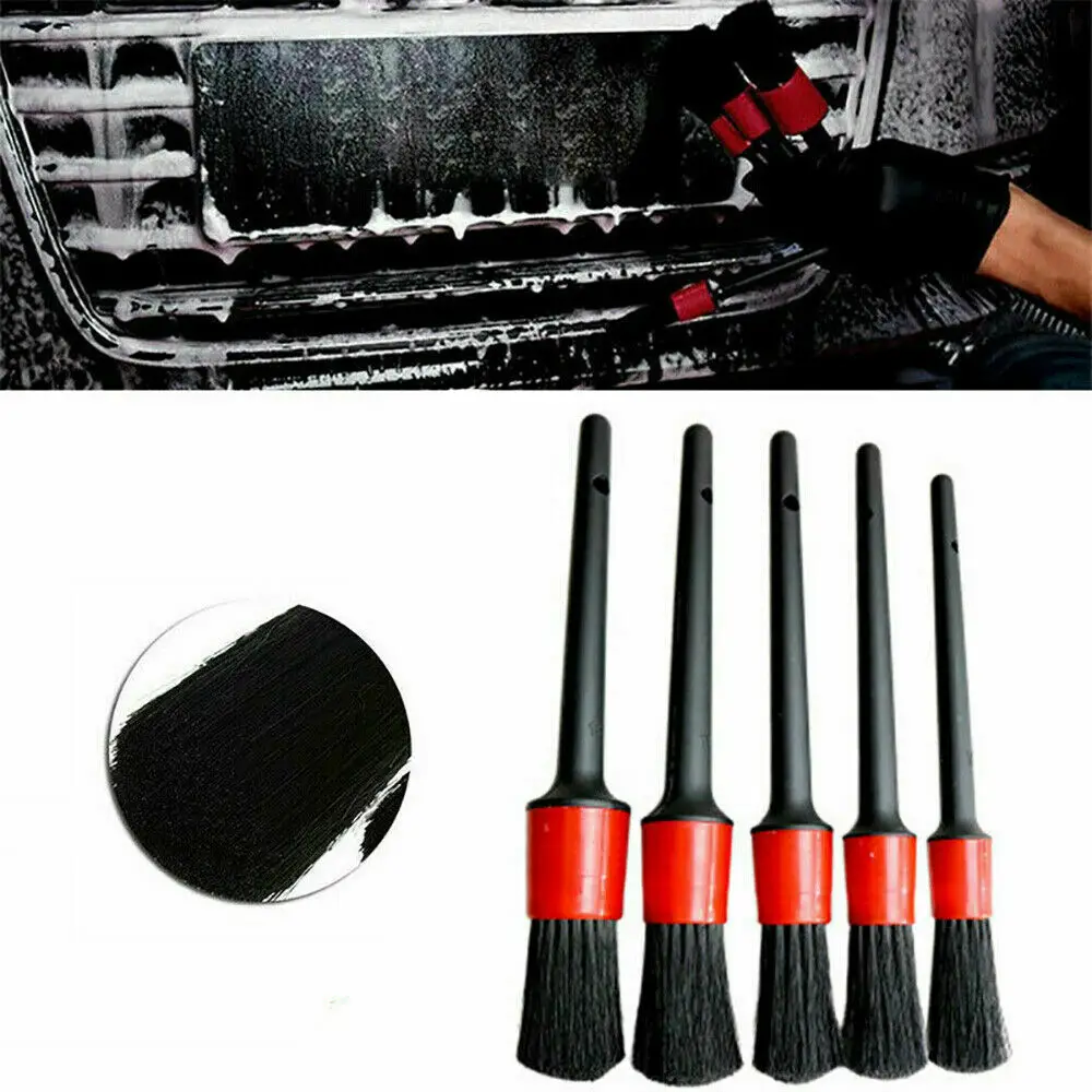 Car Detailing Brush Set Detail For Cleaning Wheels Engine Emblems Air Vents