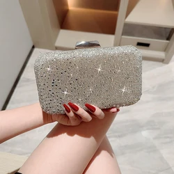 Borsa da sera con decorazioni di strass borse da donna per banchetti con pochette per feste borse a tracolla con catena da sposa borse da donna di design di lusso