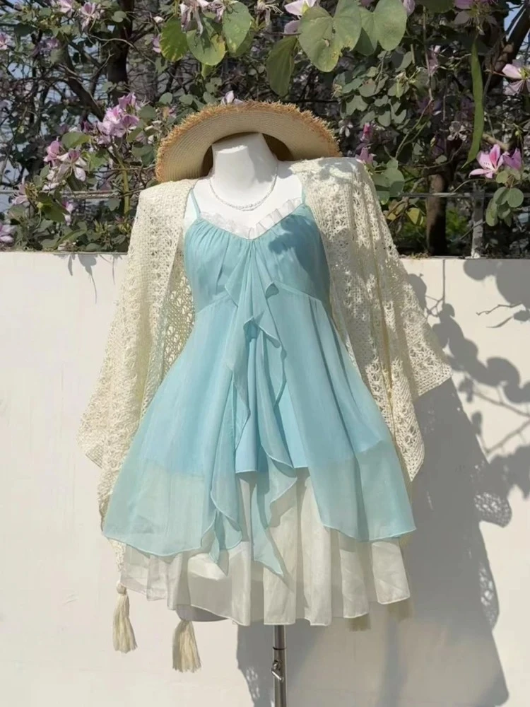 2000s Gothic Vintage Mini Dress ผู้หญิงสายคล้องคอชุดราตรีลูกไม้ Retro เสื้อผ้าญี่ปุ่น Y2k สีดํา Chic Lolita