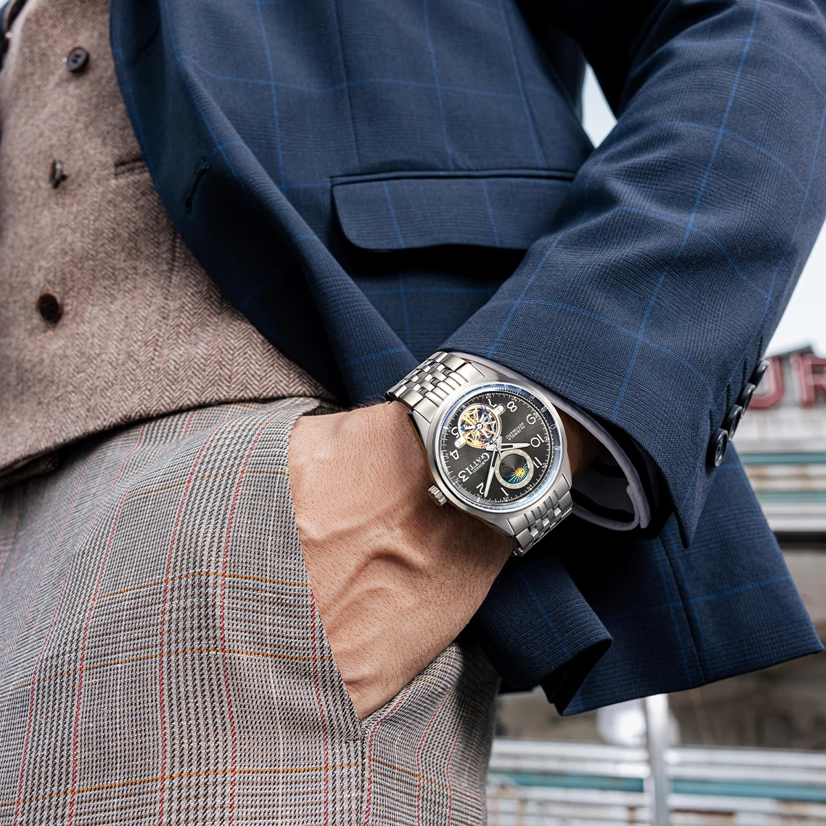 

Мужские часы BONEST GATTI 2025 года, автоматические, скелетонизированные, светящиеся, для бизнеса и спорта, класса люкс