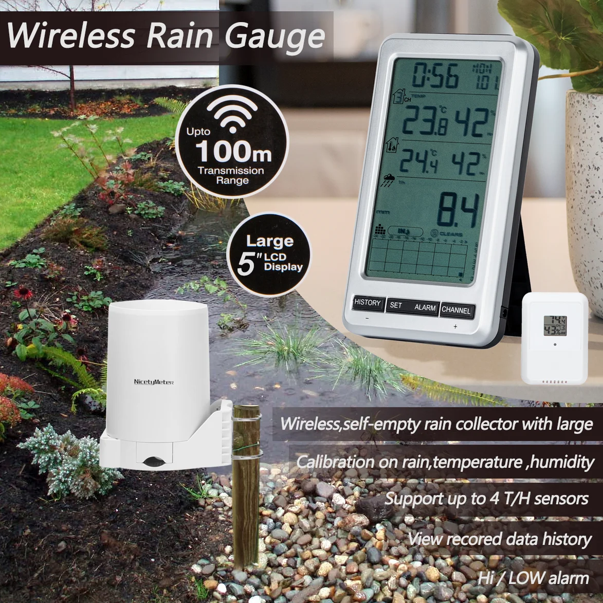 0206 RF 433mhz Wireless Tippin - Garden Weather Station ulasan dan harga