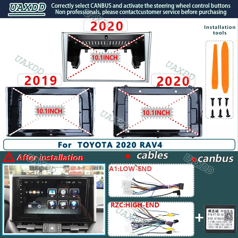 For TOYOTA 2020 RAV4 10INCH Car Radio Android DVD GPS MP5 Stereo audio screens dashboard player navigation cables Harness frame