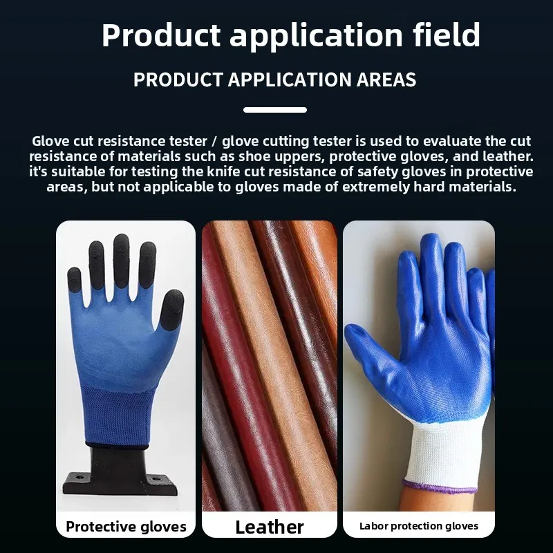 Protective gloves cutting testing machine, upper anti-cutting tester, rubber leather wear resistance testing machine