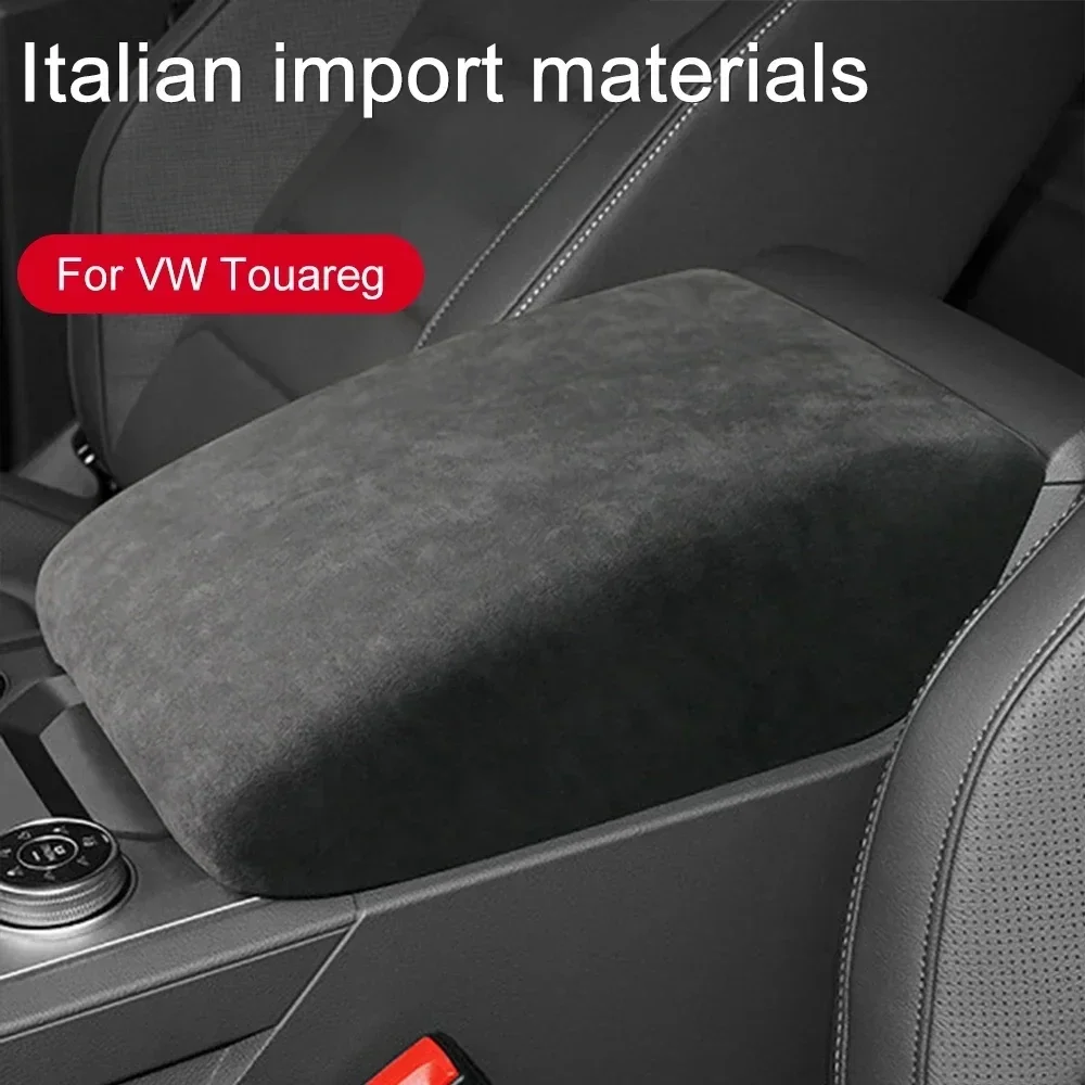 

For VW Touareg 2019-IN Armrest Box Panel Lid Shell Suede Car Interior Accessories Central Console Arm Mat Cover Case