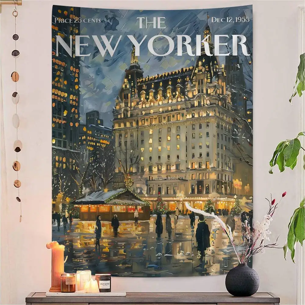 The-New-Yorker Magazine Hanging Bohemian Tapestry Hanging Tarot Hippie Wall Rugs Dorm Japanese Tapestry