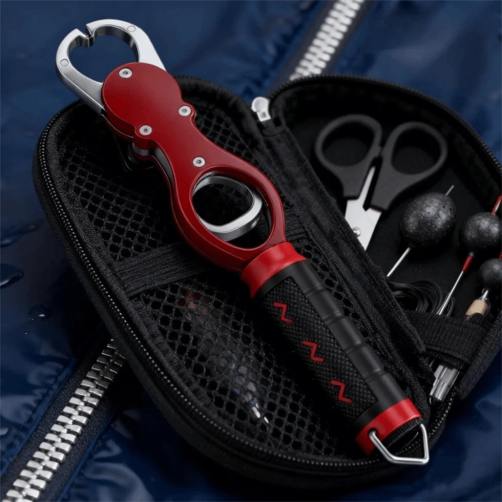 Hochbelastbarer Fischgreifer aus Aluminiumlegierung mit Rutschfestem Griff, Langer Fischlippen-Greifer, Angelzubehör zur Kontrolle Großer Fische – Detail 6
