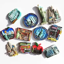 New  United States New York Humanities Landscape Tourism Souvenir Fridge Magnets Resin Hand Painted Magnet Refrigerator Sticker