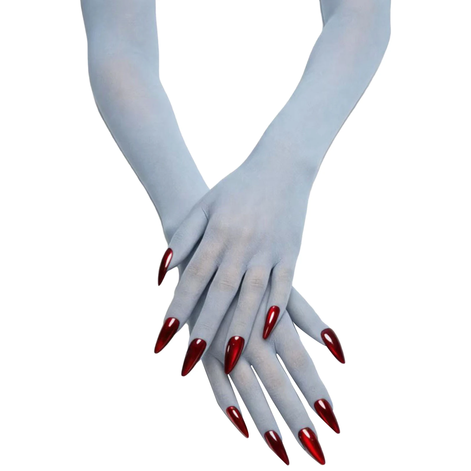 Sheer Seamless Long Stocking Gloves with Nails Costume Accessories for Halloween Cosplay Masquerade Themed Party 3