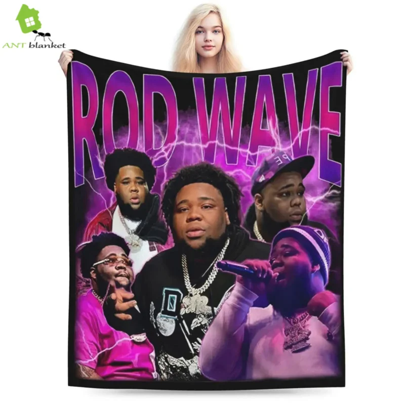 

Rapper Rod Wave Singer Blanket Ultra Soft Warm Casual Throw Blanket for Bedding Couch Bed Sofa Dorm All Season