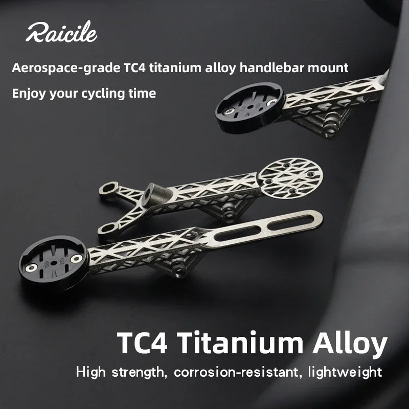 

Raicile Road Bike Big Stone Second-Generation 3d Printed Titanium Alloy Tc4 Integrated Handle Stopwatch Bracket Bicycle Accessor