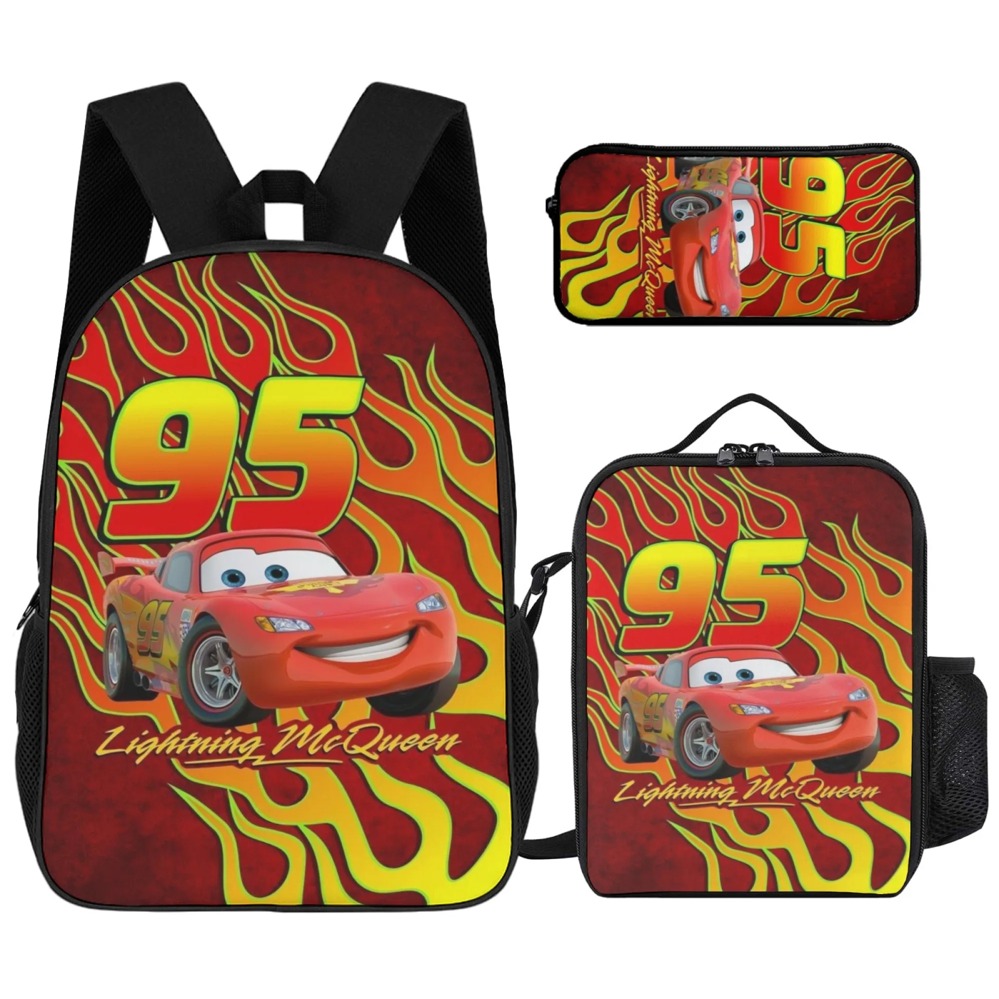 

3pcs set Racing Lightning McQueens Child School Backpack with Lunch Bags ,Pencil Bags ,School Bags for Boys Girls Best Gift