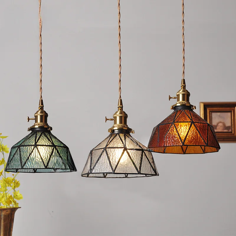

Glass Art Creative LED Pendant Light for Dining Room Kitchen Chandelier Lustre Bedside Bedroom Pendant Lamp Home Decor Hang Lamp