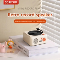 SOAIY Tiny Smart Cartoon Retro Bluetooth Speaker Subwoofer Portable Small High Sound Quality Overweight Low High-End Music Play